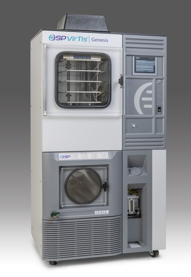 The VirTis Genesis -- a shelf freeze dryer.